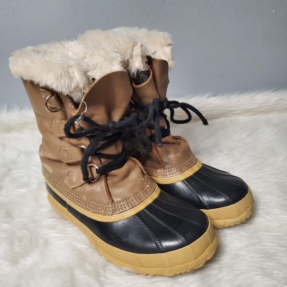 Sorel Men\'s Caribou Tan Black Snow Boots, 7 main image 8